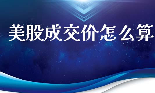 美股成交价怎么算_https://cj002.lansai.wang_期货问答_第1张