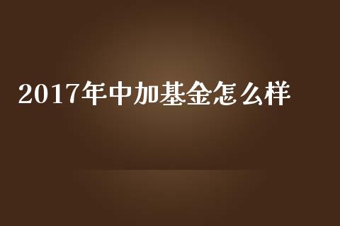 2017年中加基金怎么样_https://cj002.lansai.wang_理财问答_第1张