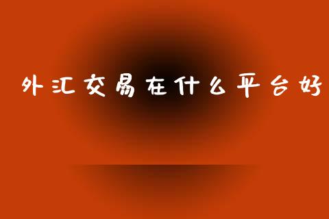 外汇交易在什么平台好_https://cj002.lansai.wang_财经问答_第1张