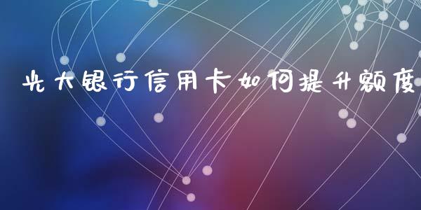 光大银行信用卡如何提升额度_https://cj002.lansai.wang_期货问答_第1张