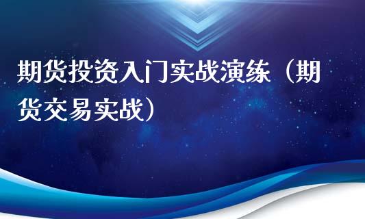 期货投资入门实战演练（期货交易实战）_https://cj002.lansai.wang_股市问答_第1张